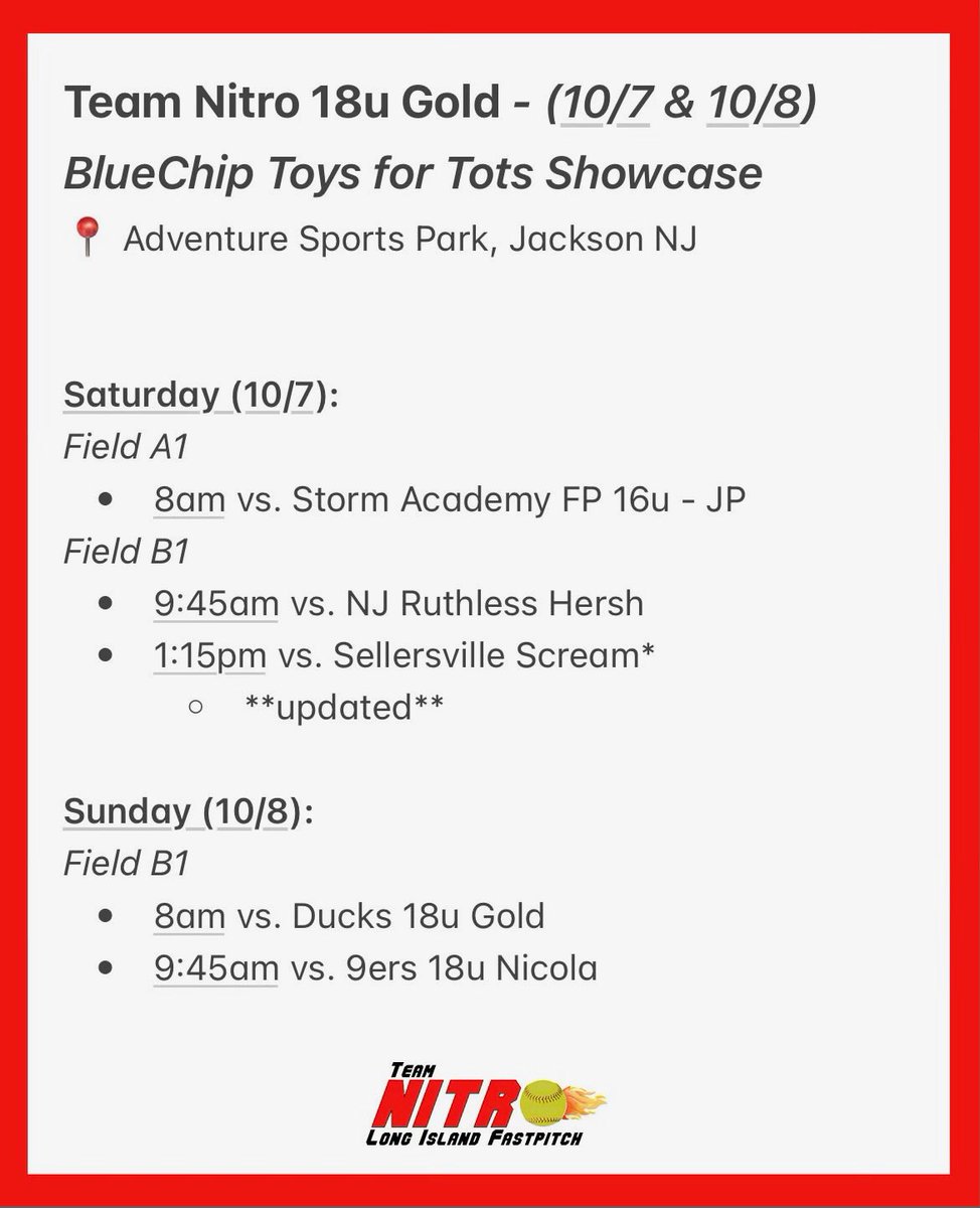 MarissaNoso's tweet photo. Schedule for the BlueChip Toys for Tots Showcase!!! https://t.co/McKAwrlc2I