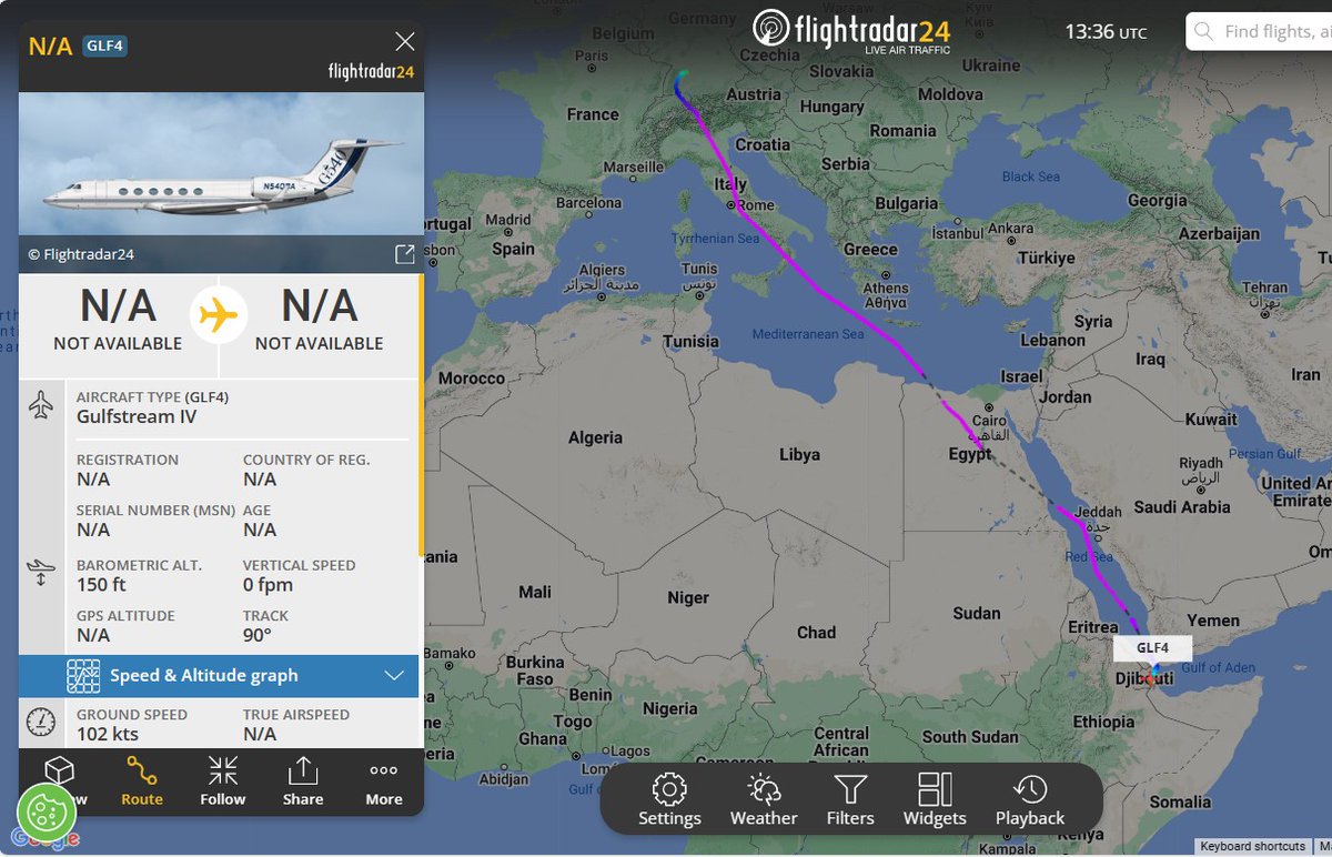 Laurent_Le_Bloa's tweet photo. 1/2 US Contractor TENAX AEROSPACE ISR GLF4 #N338MM to #Djibouti 
Aicraft recently was operating fm #Niamey #Niger 
Yesterday USAF ISR U-12 DRACO #RACHT26 left Djibouti

@RAbdiAnalyst @Abdi678 @0G_ontheground @OAbraar @Wild_JSL @_ngwata @YahyeSL @awkulmiyow @WajaaleMan 
@fabsenbln https://t.co/pPkwfkLEqj