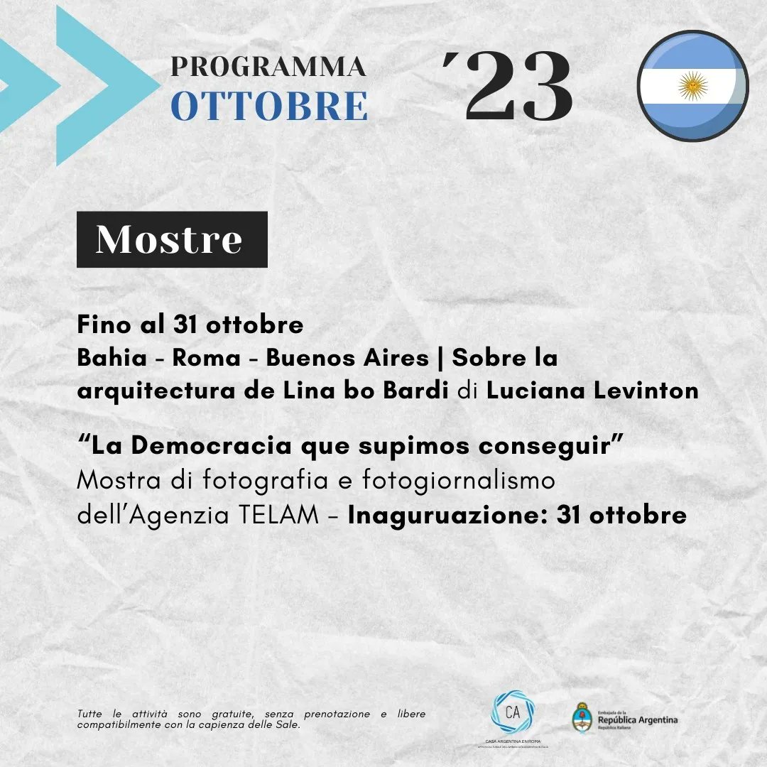 📣 TODA LA PROGRAMACIÓN DE OCTUBRE EN CASA ARGENTINA 🗓️