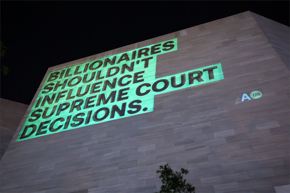 If Chief Justice Roberts needed another reminder, we sent it to him bright and clear...

Billionaires. Shouldn't. Influence. Supreme. Court. Decisions.
