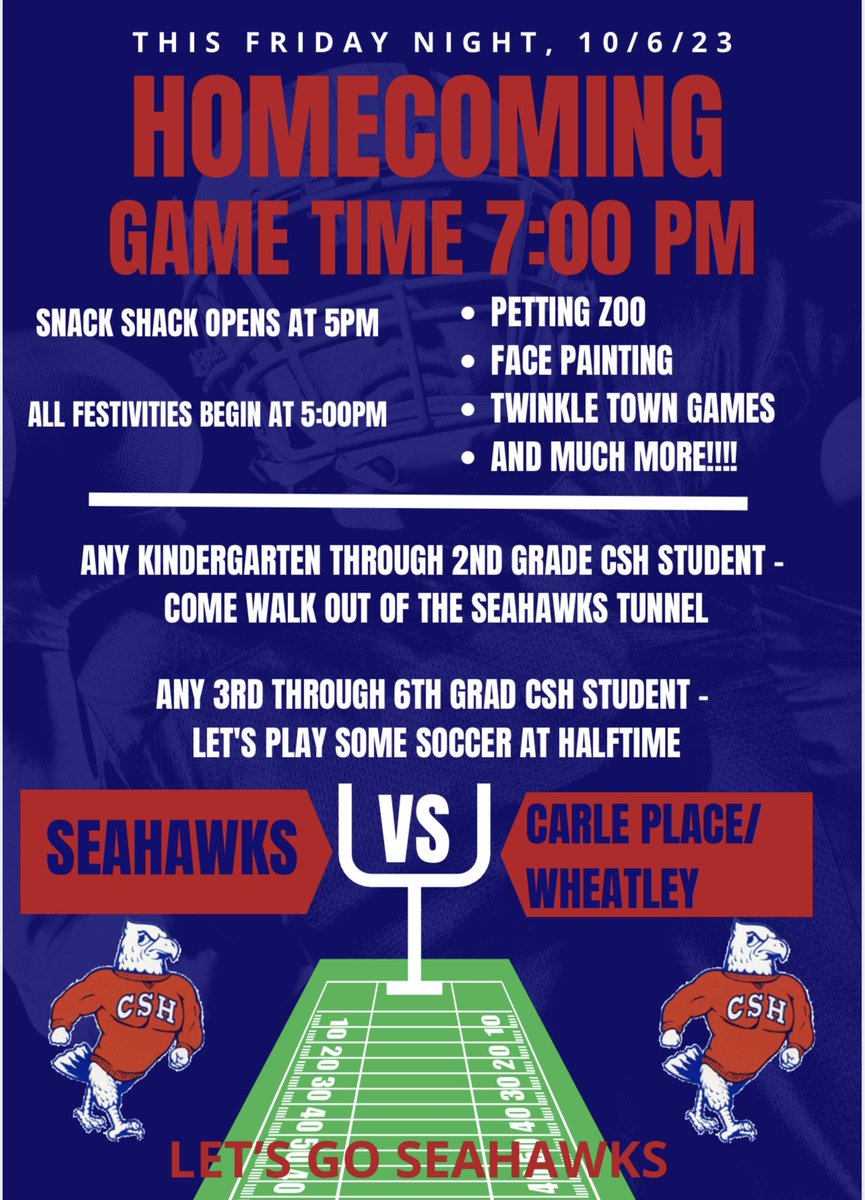 C_Cosme703's tweet photo. Please join us this Friday!
Homecoming at the CSH HS - beginning at 5pm https://t.co/LLG2f9Grcw
