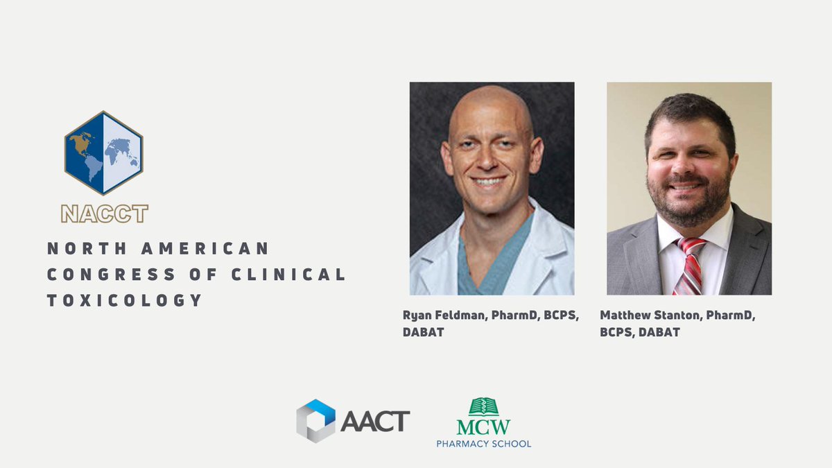 Congratulations to Dr. Ryan Feldman and Dr. Matthew Stanton, who presented six posters at the North American Congress of Clinical Toxicology annual conference! Many of these research projects involved our pharmacy students. <a href="/AACTinfo/">AACT</a>