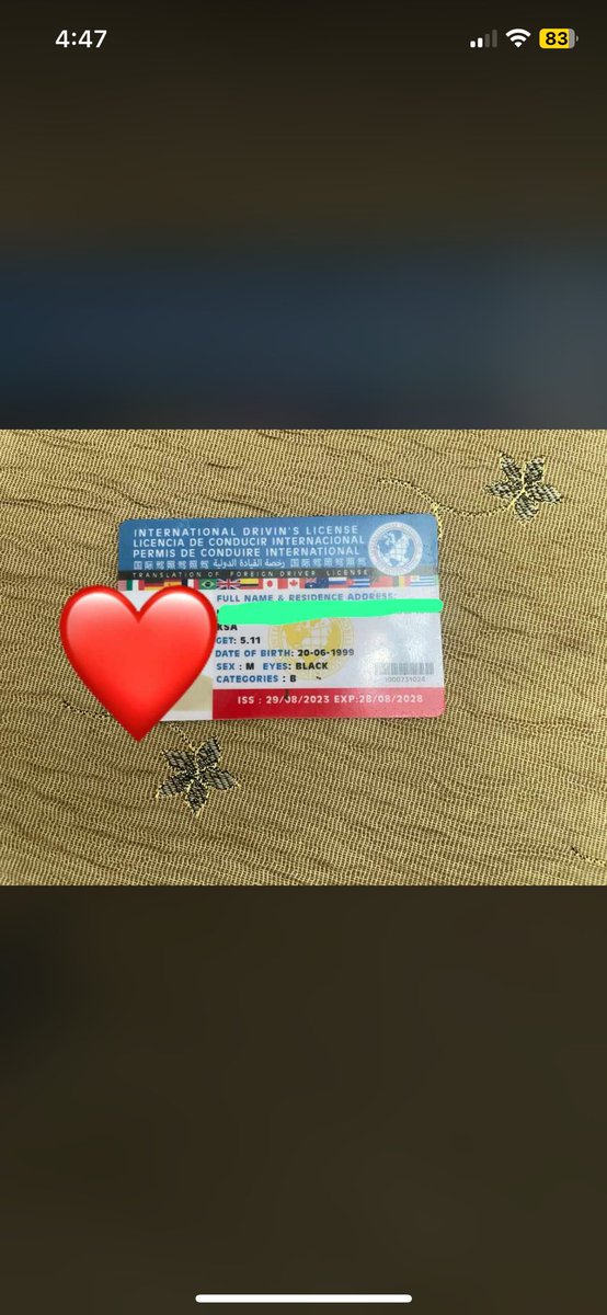 mookah18's tweet photo. اذا في زول عاوز رخصه دوليه(١٥٠دوله) ساريه ٥سنيين مُده الاستخراج يومين
العاوز يرسل لي dm🥰
رتويت ي حلويين🥰 https://t.co/ni1q76DLcO