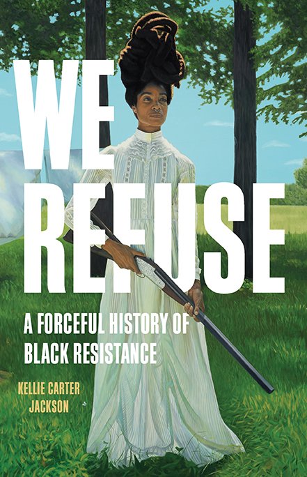 Guys! Big Announcement! I am STOKED to debut the cover of my upcoming book, 'We Refuse: A Forceful History of Black Resistance.' Out in 2024, I'm hype! @BasicBooks @Wellesley @thisdaypod You can pre-order here: hachettebookgroup.com/titles/kellie-…