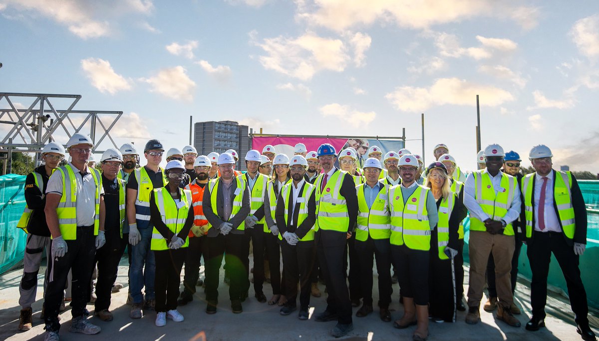 Topping Out Ceremony, Torridon House The traditional celebration marks the build reaching its highest point. Osborne Chairman, Andrew Osborne presented Cllr Matt Noble from WCC with an engraved ceremonial trowel. @citywestminster #Construction