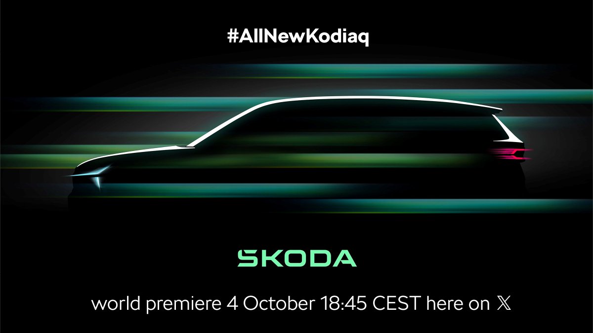 skodaautonews's tweet photo. Get ready for tomorrow! The #AllNewKodiaq world premiere will be broadcast live here on X at 18:45 CEST. https://t.co/p0MJDf1XKh