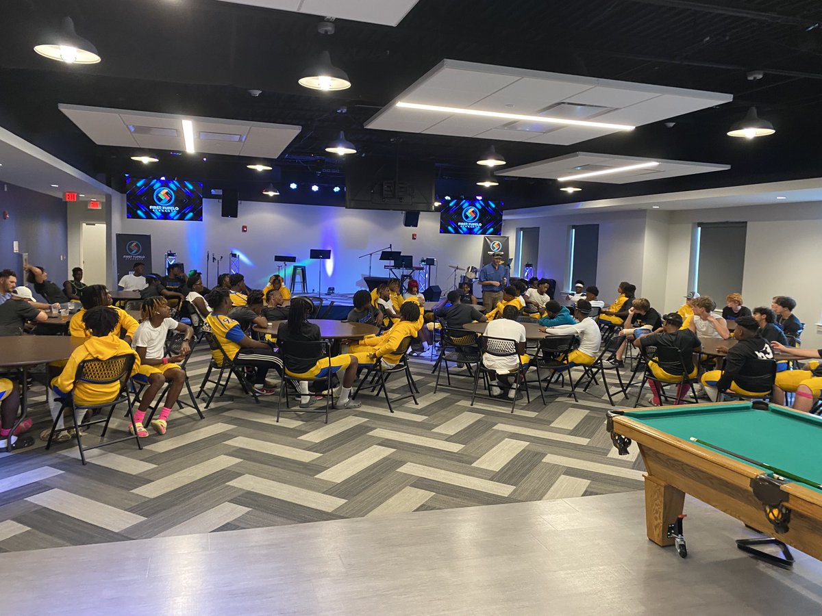 Thanks to First Baptist Church and Brother Andrew Mayhan for the pre game meal and devotional before we played Louisville. GO WAVE