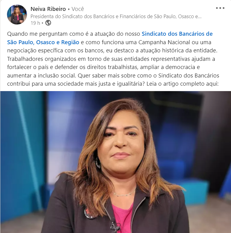 🚀 Descubra a atuação histórica do <a href="/spbancarios/">Bancários de São Paulo, Osasco e Região</a>: Fortalecendo direitos e a sociedade. Quer saber mais sobre o papel do Sindicato dos Bancários na construção de uma sociedade mais justa e igualitária? Confira meu artigo: bit.ly/3RHOJpu