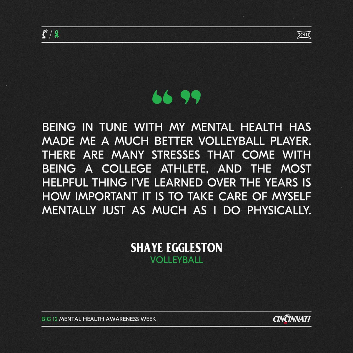 For <a href="/shayeeggleston/">Shaye Eggleston</a>, success on the court starts with wellbeing off of it. 👏

#Bearcats | #Big12BreakstheStigma