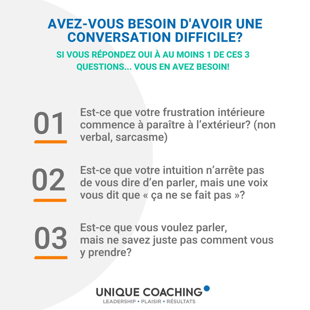 Avez-vous besoin d’avoir une conversation difficile? 
#communication #leadership #courage