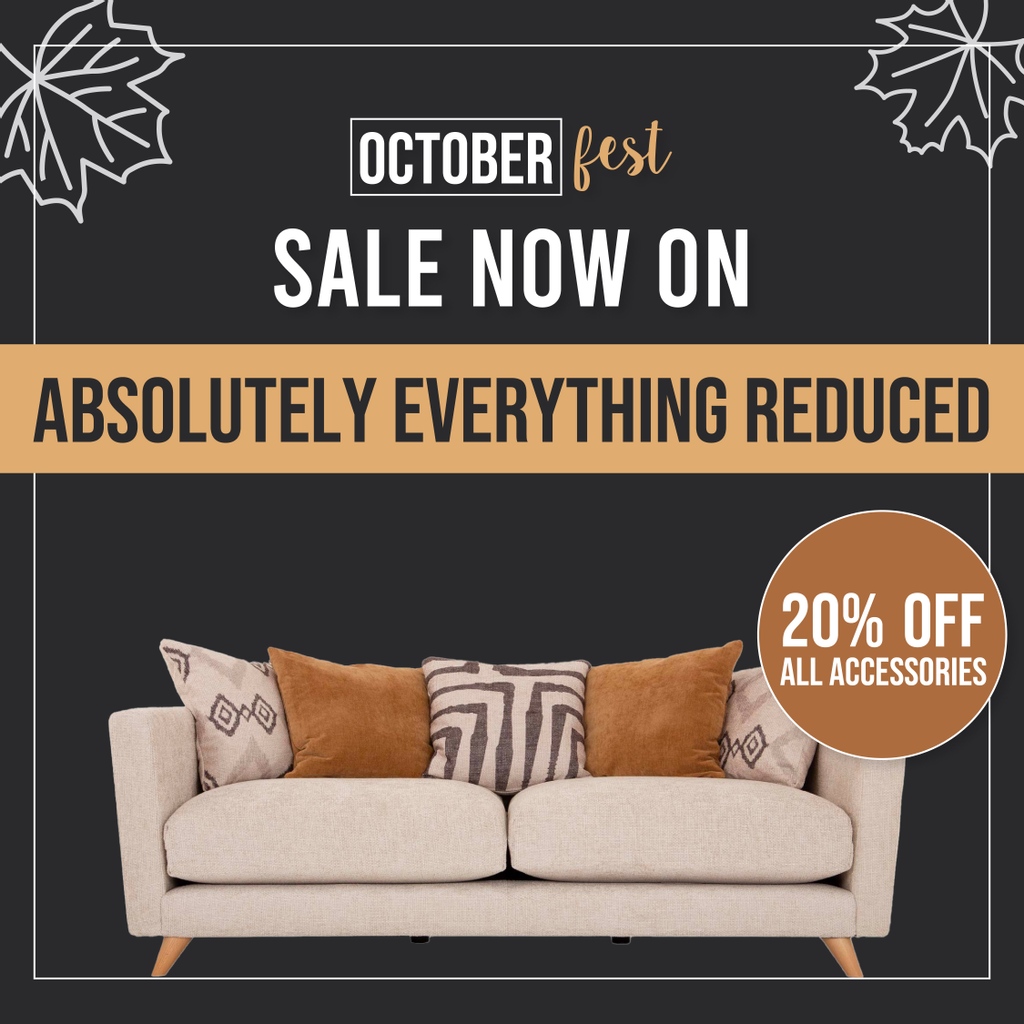🍂 Fall into savings with our Octoberfest Sale! 🍁 

Get ready to transform your home with our unbeatable prices on absolutely everything from stylish sofas to stunning dining sets!! 💥 

 #OctoberSale #HomeFurniture #ShopNow