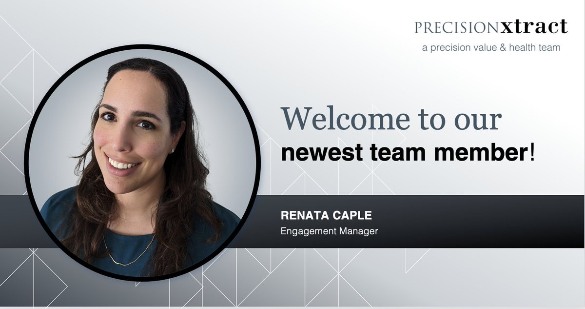 PRECISIONxtract welcomes our newest team member, Engagement Manager, Renata Caple. Renata brings 8+ years of experience in Pharma and 10+ years in Account and Project Management. She specializes in market research, insights, and healthcare communications. Welcome to the team!