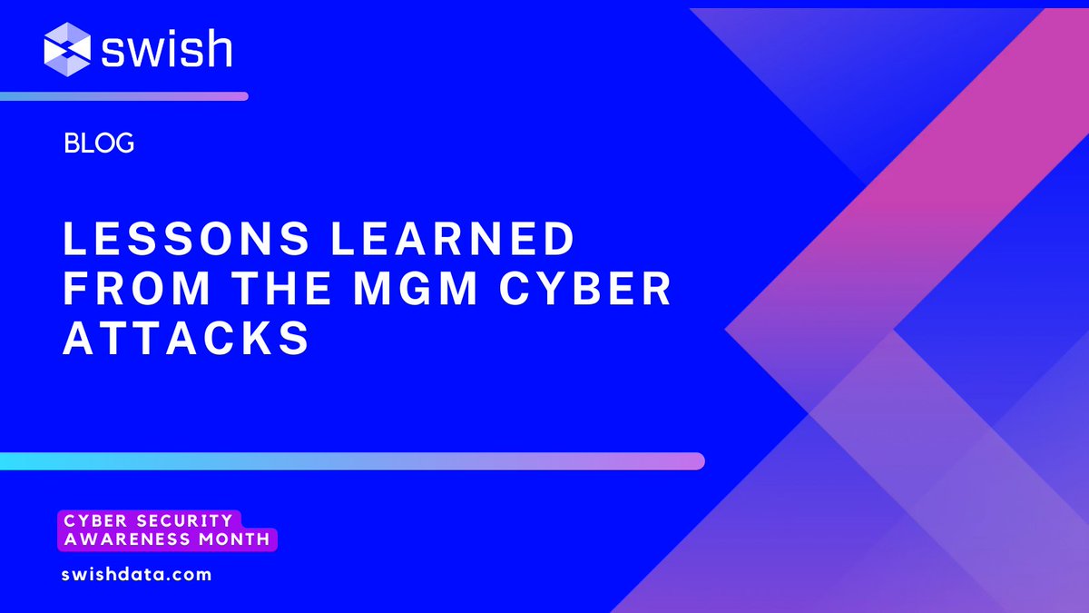 Have you heard about the recent cyberattacks on MGM? 😱 These incidents are essential reminders of the constant threat we face in the digital age.

 💪🔒 Today, we are sharing key takeaways from the MGM cyberattack! #SecureOurWorld 

swishdata.com/key-takeaways-…