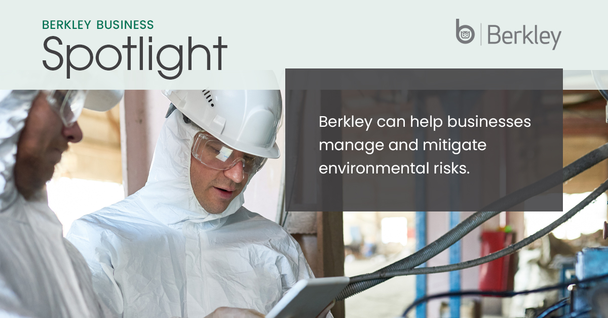 WRBerkleyCorp's tweet photo. Berkley's experienced team of underwriters, claims, & risk management professionals can help businesses manage & mitigate their environmental risks. Learn more: https://t.co/QxqGETCgqv
@BerkleyEnv is one of our providers that specializes in #EnvironmentalInsurance. https://t.co/6KRrRmdo9X