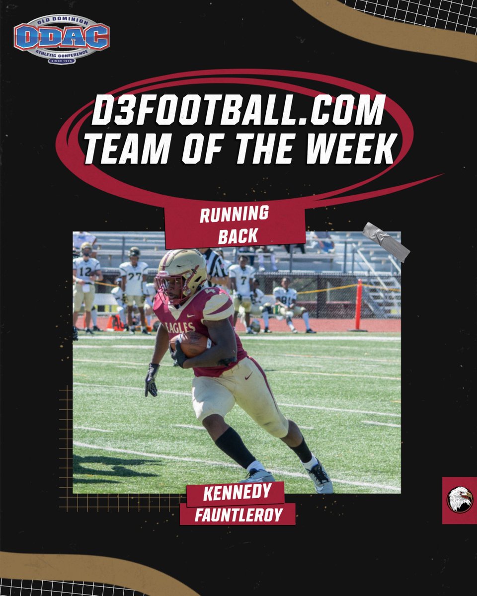 Once again we say...this guy is VERY good at football

<a href="/BH2OFootball/">Bridgewater Football</a>'s Kennedy Fauntleroy named to <a href="/d3football/">D3football.com</a>'s Team of the Week at running back #BleedCrimson #GoForGold #d3fb 

🔗 tinyurl.com/yntrslsv