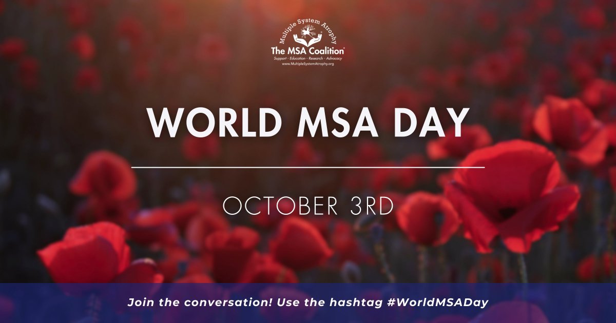 MissionMSA's tweet photo. Today is World MSA Day! Join us in spreading the word about Multiple System Atrophy and making a difference.
Click here to learn more about MSA: https://t.co/PzmkjkUZxU
Click here to donate: https://t.co/2QOpPK6l7s
#multiplesystematrophy #msaawareness #WorldMSADay https://t.co/zCgn1lvuLc