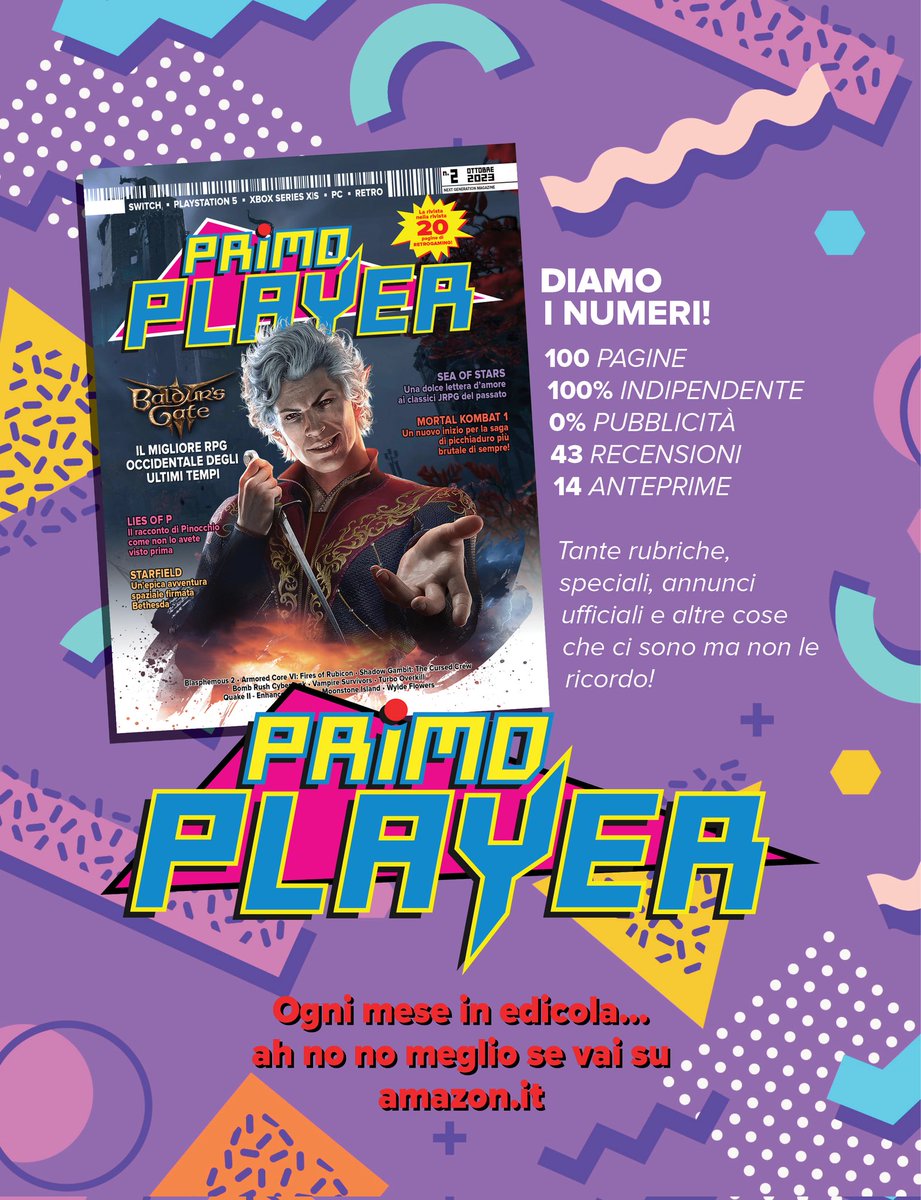 retroplaymania's tweet photo. Appena pubblicato su Amazon il numero di Ottobre di Primo Player. 100 pagine di recensioni, anteprima, nuove rubriche e retrogaming #videogiochi #retrogaming #ps5 #xbox #nintendoswitch #pcgaming #indiegame https://t.co/oehnorJjbm