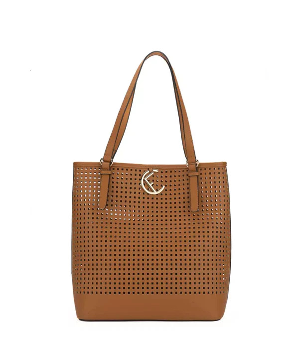 WecarryStore's tweet photo. This versatile handbag features a perforated weave design, magnetic button closure, and a chic gold hardware logo. It even includes an interior clutch bag that can be used separately, adding to its practicality. Explore more at https://t.co/W92LiqYcNX https://t.co/8IoD5AsCJh