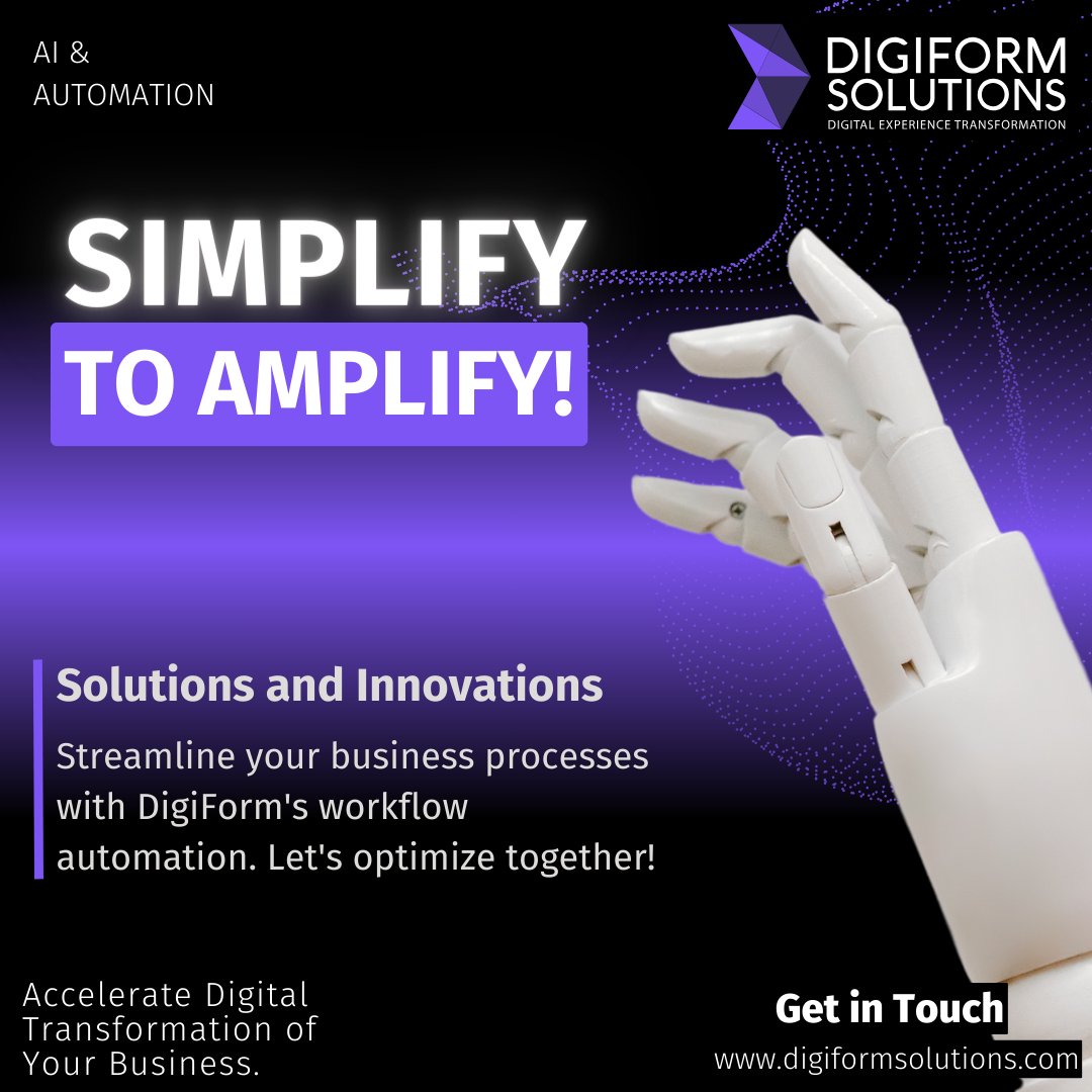 digiformgroup's tweet image. Ready to transform complexity into simplicity and obstacles into stepping stones? 🌐
With DigiForm’s workflow automation, every process is a symphony of efficiency and innovation.
Together, let’s weave a narrative of growth and unparalleled success!