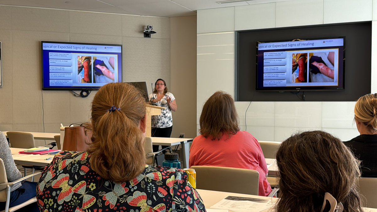Love my pediatric burn team! One of our incredible NPs sharing her expertise on burn care with nurses from all over <a href="/HopkinsKids/">Johns Hopkins Children's Center</a> #dreamteam #pedsburns