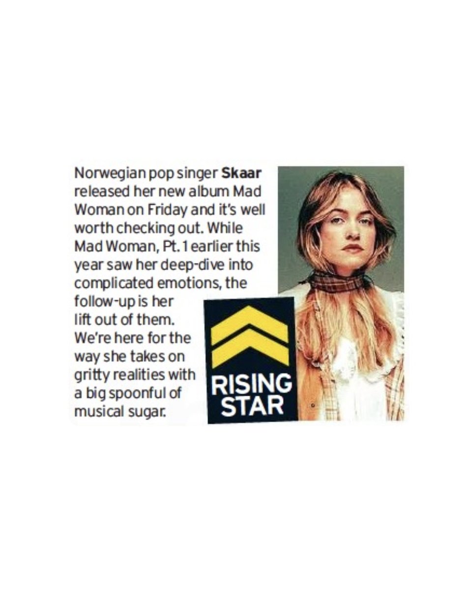 It’s the month of our tour, and we’re suddenly just days away from coming to the UK and Ireland!! Who is coming?🤠 There are still some tickets left: skaarmusic.no!! Also, my album was featured in the Sunday Mirror and Sunday People?? Thank you so much @dailymirror 💚🥹