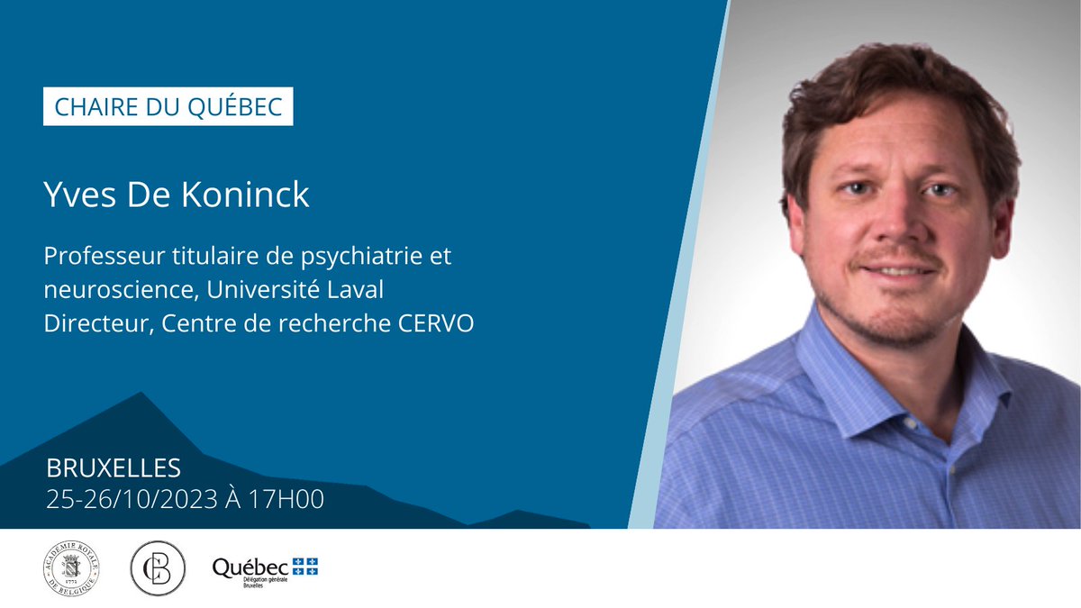 Académie royale de Belgique (@academie_be) on Twitter photo CollÚge Belgique | Dans le cadre de la Chaire du #Québec, le Pr. Yves De Koninck (<a href="/universitelaval/">Université Laval</a> - <a href="/CERVO_ULaval/">CERVO</a>) nous aidera à percer les mystÚres du #cerveau.
đ25-26.10.23 |Â 17h
đ#Bruxelles
Inscription gratuiteđbit.ly/quebec_cerveau
Partenariat avec <a href="/QuebecBeneluxUE/">Québec à Bruxelles</a> CollÚge Belgique | Dans le cadre de la Chaire du #Québec, le Pr. Yves De Koninck (<a href="/universitelaval/">Université Laval</a> - <a href="/CERVO_ULaval/">CERVO</a>) nous aidera à percer les mystÚres du #cerveau.
đ25-26.10.23 |Â 17h
đ#Bruxelles
Inscription gratuiteđbit.ly/quebec_cerveau
Partenariat avec <a href="/QuebecBeneluxUE/">Québec à Bruxelles</a>