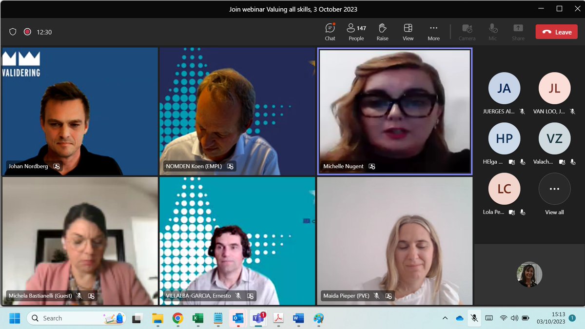 𝗣𝗲𝗿𝘀𝗽𝗲𝗰𝘁𝗶𝘃𝗲 and 𝗳𝗹𝗲𝘅𝗶𝗯𝗶𝗹𝗶𝘁𝘆 in addressing the 𝗻𝗲𝗲𝗱𝘀 𝗼𝗳 𝗶𝗻𝗱𝗶𝘃𝗶𝗱𝘂𝗮𝗹𝘀 coming to the fore of the European guidelines on validating formal and non-formal learning @ the 4th Virtual get together on #ValidationEurope
<a href="/Cedefop/">EU_Cedefop</a> with <a href="/EU_Commission/">European Commission</a>