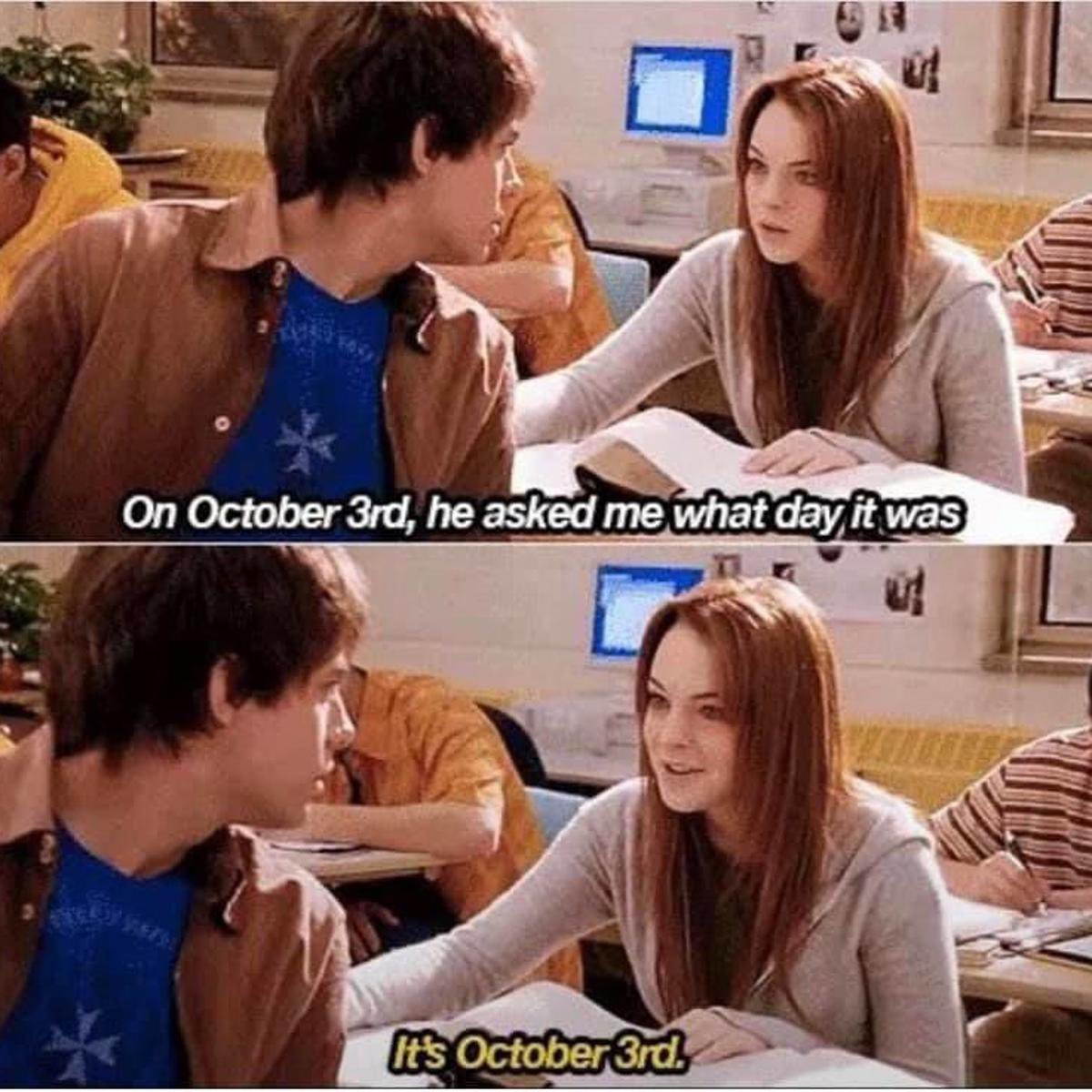 It’s October 3rd and it’s national mean girls day! #wearpink #October3rd