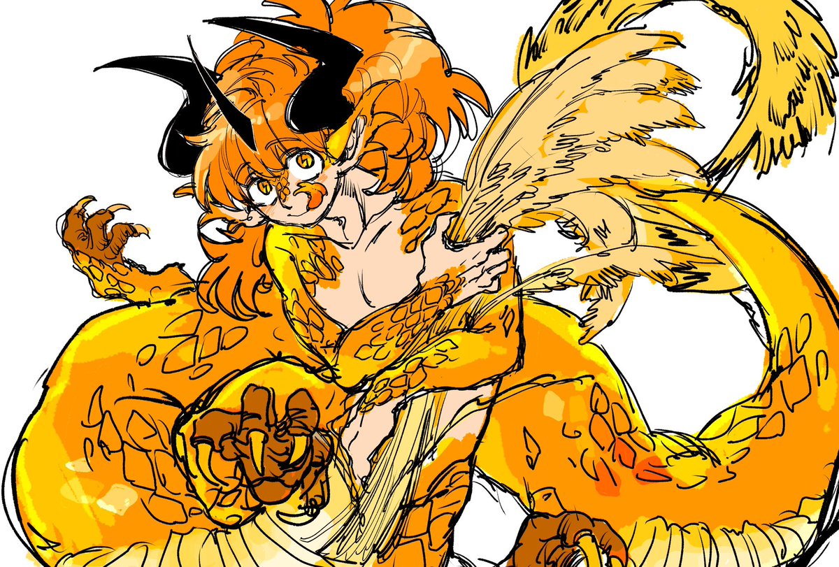 「獣化らいぞくんとすすきと雷とドラゴンを合体 」|屋敷下僕たっくん🧦のイラスト