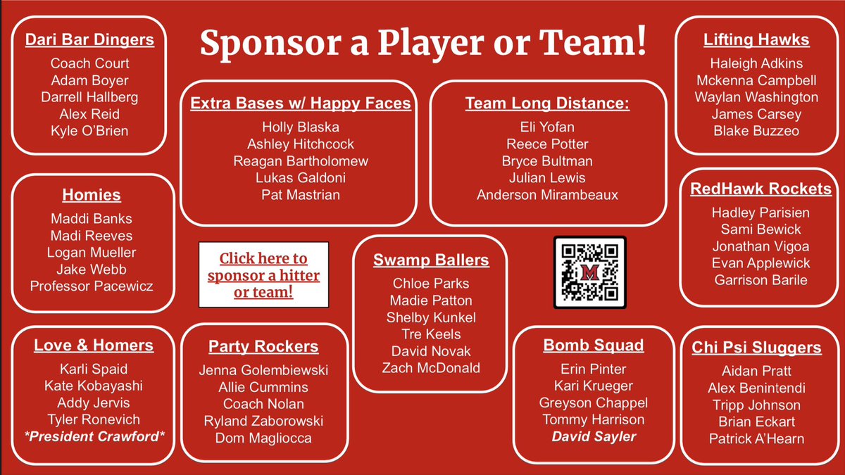 ‼️ 4th Annual Hit-a-Thon ‼️

🗓️ October 7th 
⏰ 12pm
📍 Miami Softball Field

Who are you sponsoring???

Click here to sponsor a player or team: forms.gle/3wjSjwNc6YjxJt…