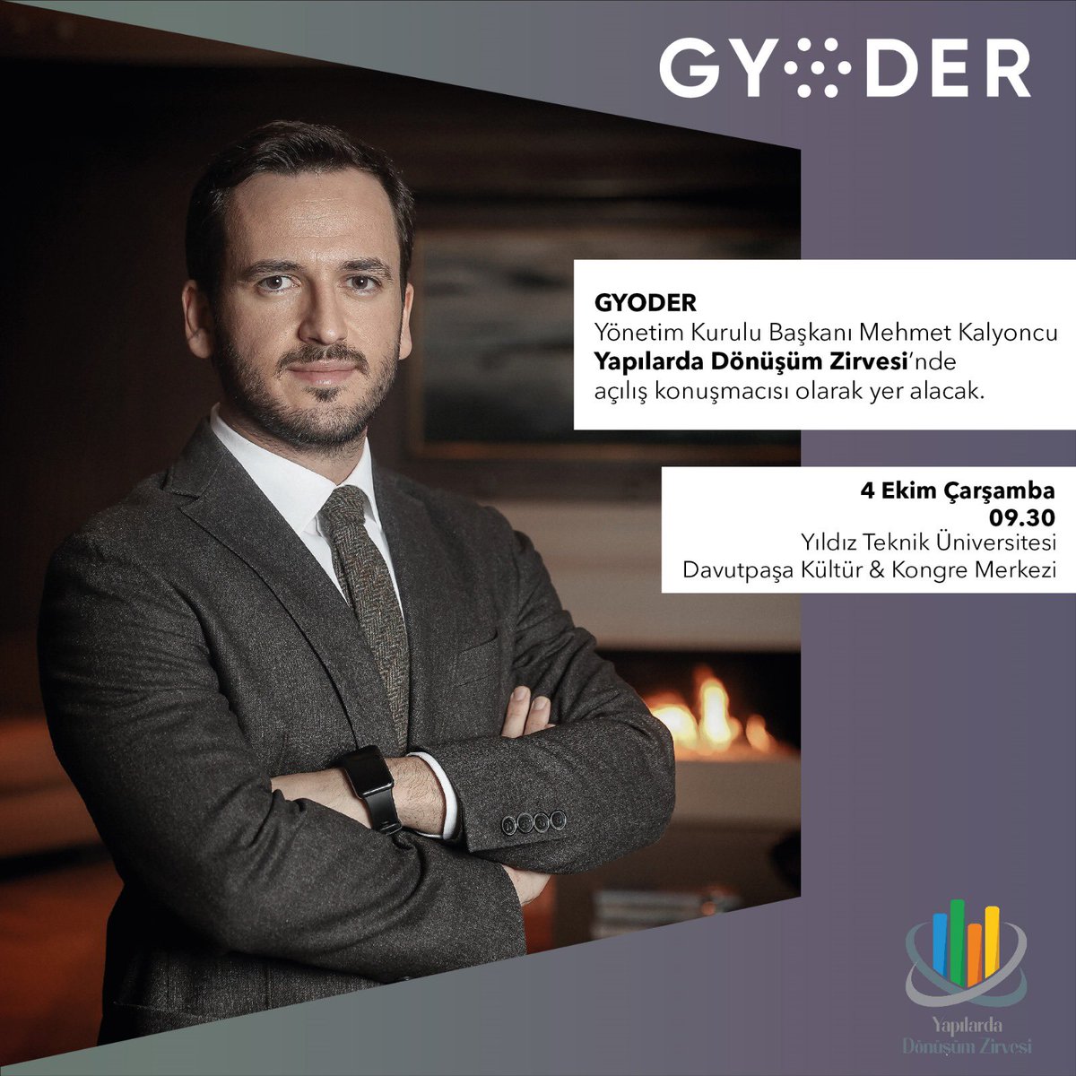 gyoderonline's tweet photo. GYODER Yönetim Kurulu Başkanı Mehmet Kalyoncu yarın Yıldız Teknik Üniversitesi Davutpaşa Kültür & Kongre Merkezi'nde gerçekleştirilecek olan Yapılarda Dönüşüm Zirvesi'nde açılış konuşmacısı olarak yer alacak.
#gyoder #gyoderonline https://t.co/rp1QzEnAaM