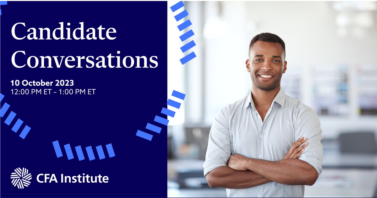 President and CEO at CFA Institute (@cfainstituteceo) on Twitter photo On October 10th, <a href="/CFAInstitute/">CFA Institute</a> will present “Candidate Conversations,” a webinar that will allow you the opportunity to hear directly from Level II and Level III CFA Program candidates about their experiences with the CFA charter journey. Register today: bit.ly/46vICc0 On October 10th, <a href="/CFAInstitute/">CFA Institute</a> will present “Candidate Conversations,” a webinar that will allow you the opportunity to hear directly from Level II and Level III CFA Program candidates about their experiences with the CFA charter journey. Register today: bit.ly/46vICc0