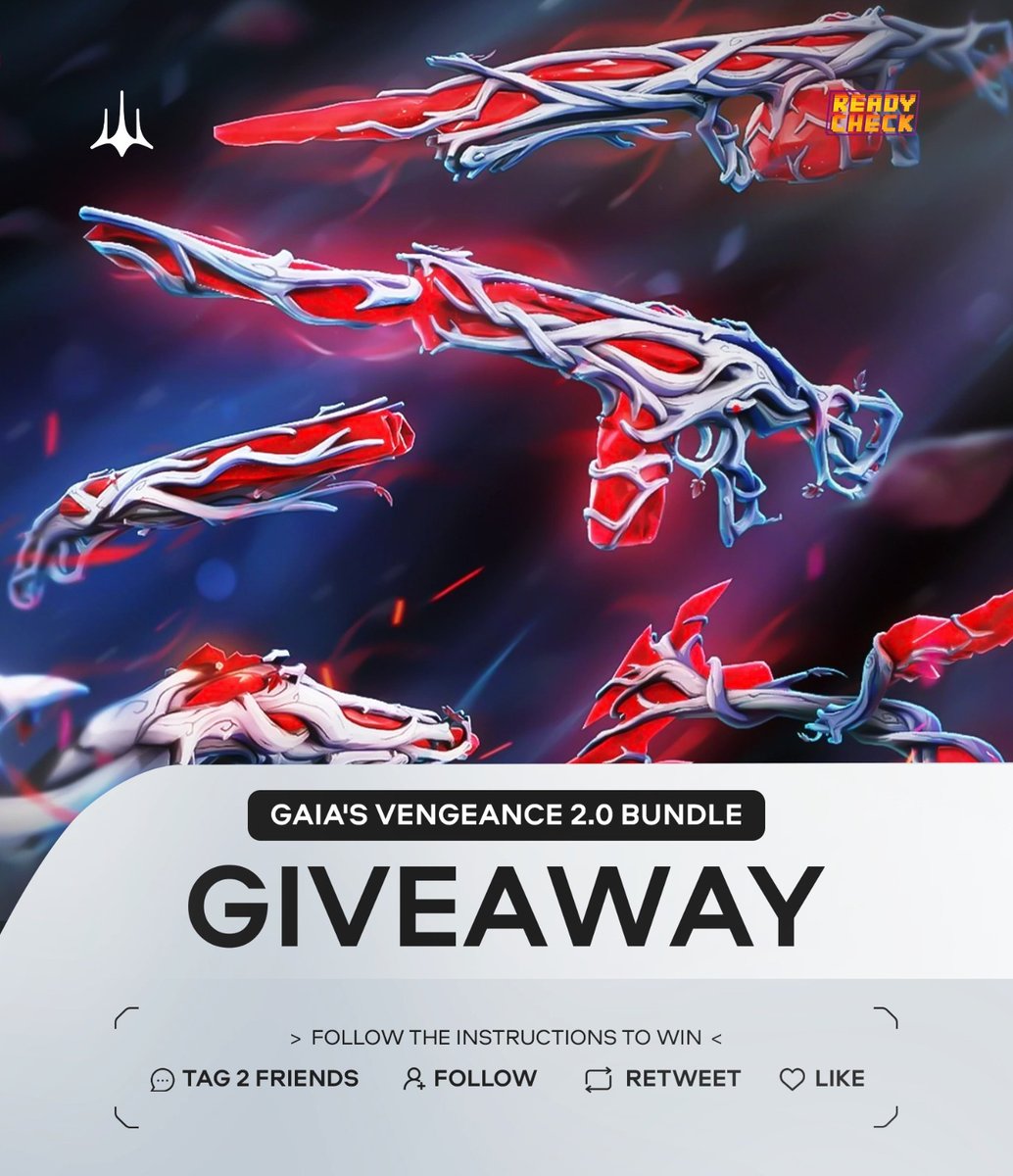 🚀GAIA'S VENGEANCE 2.0 BUNDLE GIVEAWAY

To apply: 
1⃣ Follow <a href="/ReadyCheckGG/">ReadyCheck.gg</a>
2⃣ Follow <a href="/DsyreEsports/">DSYRE</a>
3⃣Comment and @ 2 friends 
4⃣Like and Retweet  

Winner announced on Friday, October 13th