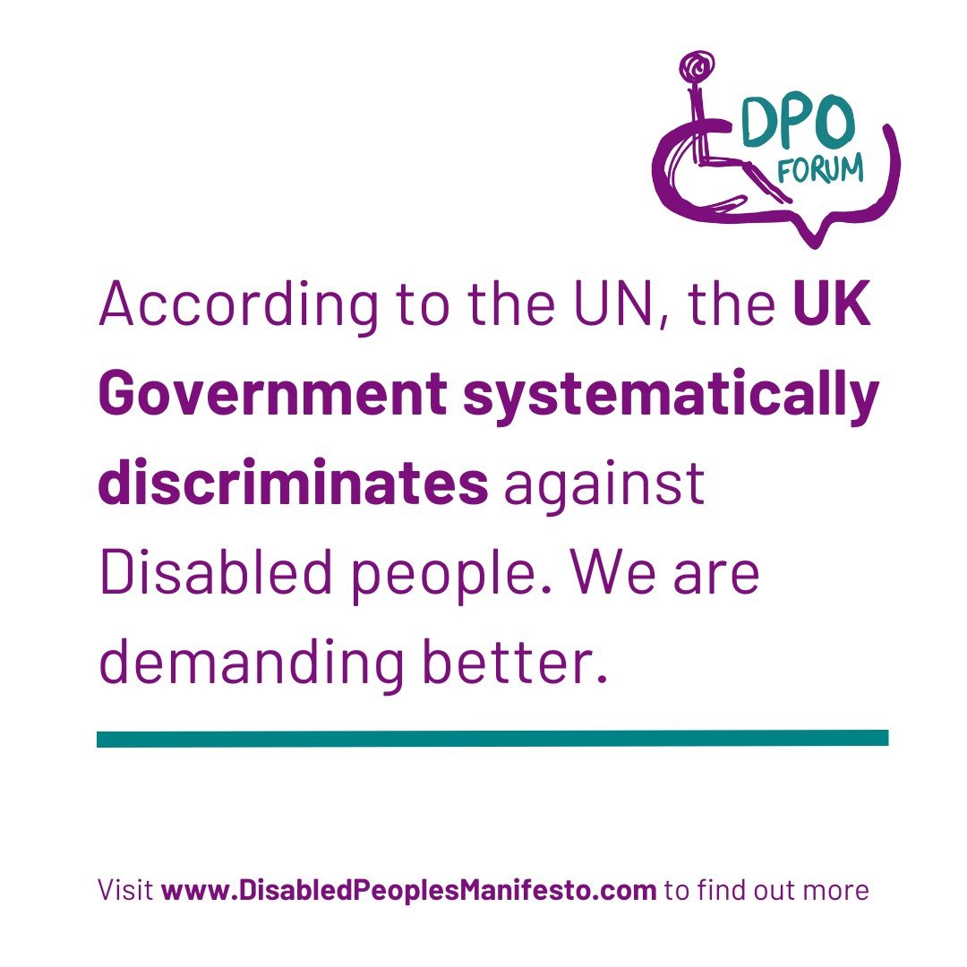 According to the UN, the UK Government systematically discriminates against Disabled people. And now the UK Government is attacking Disabled benefit claimants. No more. Visit DisabledPeoplesManifesto.com to read our NEW MANIFESTO for Disabled people. PLEASE SHARE