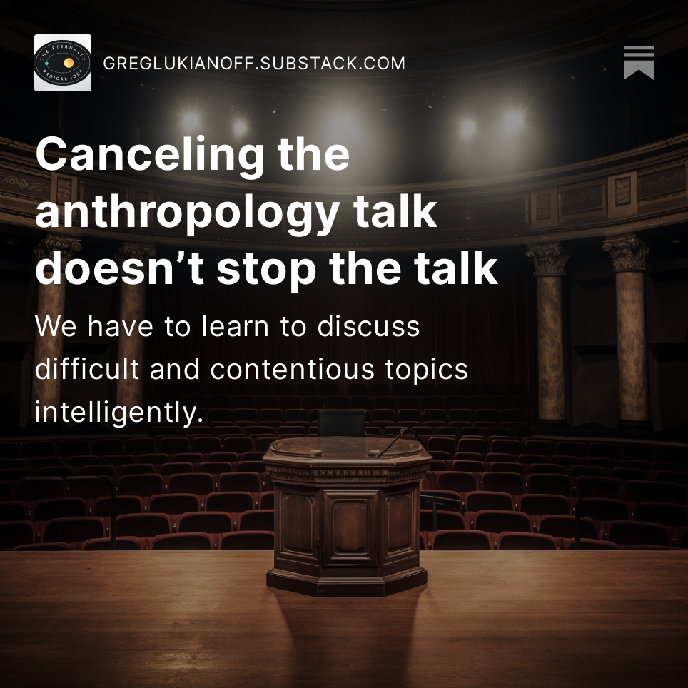 The @AmericanAnthro and @CASCATweet panel on biological sex could have come and gone. Instead we're having a protracted series of conversations about the conversation that didn't happen and why. Thrilled to co-author with @glukianoff on his new Substack! greglukianoff.substack.com/p/canceling-th…