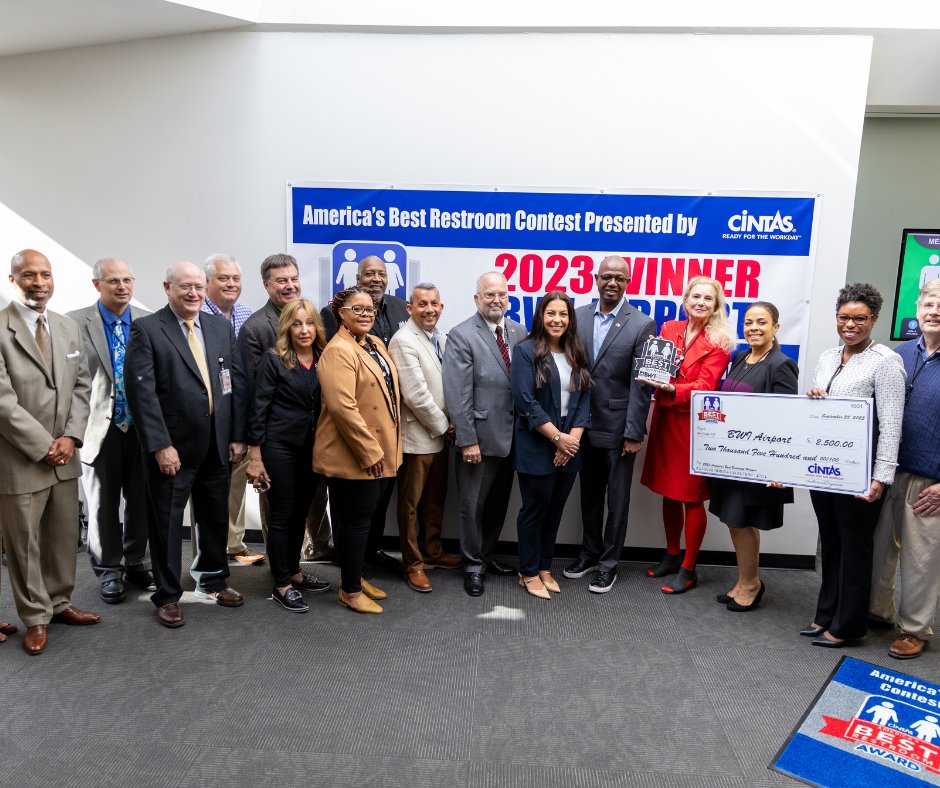 BestRestroom's tweet image. We're proud to reveal that the @bwi_airport is the 2023 America's Best Restroom contest winner!  bestrestroom.com