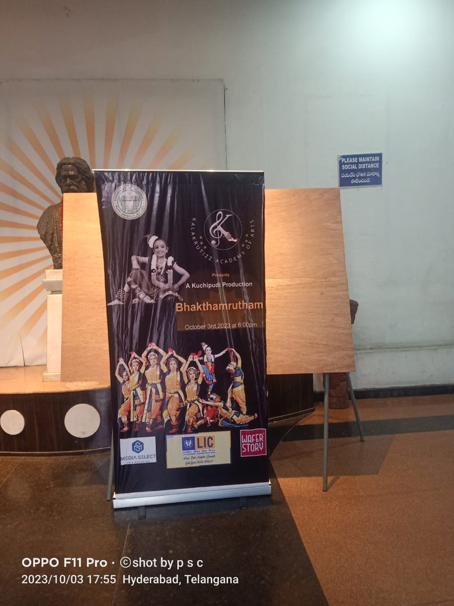 POLNOISEMAKERS's tweet photo. All set for Today Event
*BHAKTHAMRUTHAM*
kuchipudi Dance Program
Venue: Ravindra Barathi Auditoriam.
#Bhakthamrutham
#KALAKRUTIZZACADEMYOFARTS
#mediaselectprbranding
#mediaselectcomunications
#mediaselect
#neelamramesh
#Padasevanam
#Archanam #Smaranam
#Atmanivedanam
#Dasyam https://t.co/SevRVMJdvO