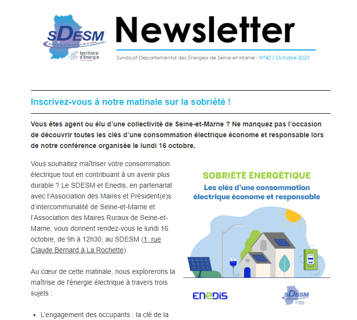 🚀 La newsletter d'octobre du <a href="/Sdesm77/">SDESM</a> est en ligne !
⚡➡️ tinyurl.com/bdhkcb7m