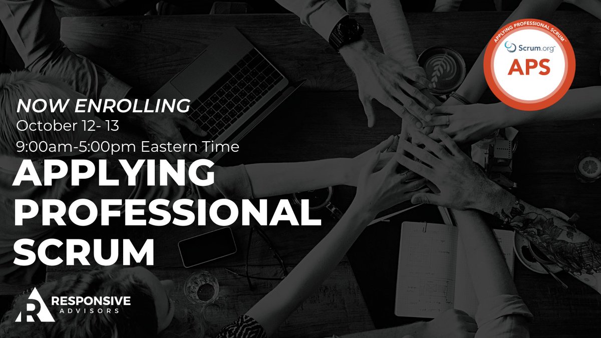 Do you want to learn #Scrum as a #team?  

By applying Scrum in the class, students receive hands-on experience building a product w/ the Scrum framework, &amp; they leave prepared to apply Scrum in their real-world teams. 

rspnsv.link/aps