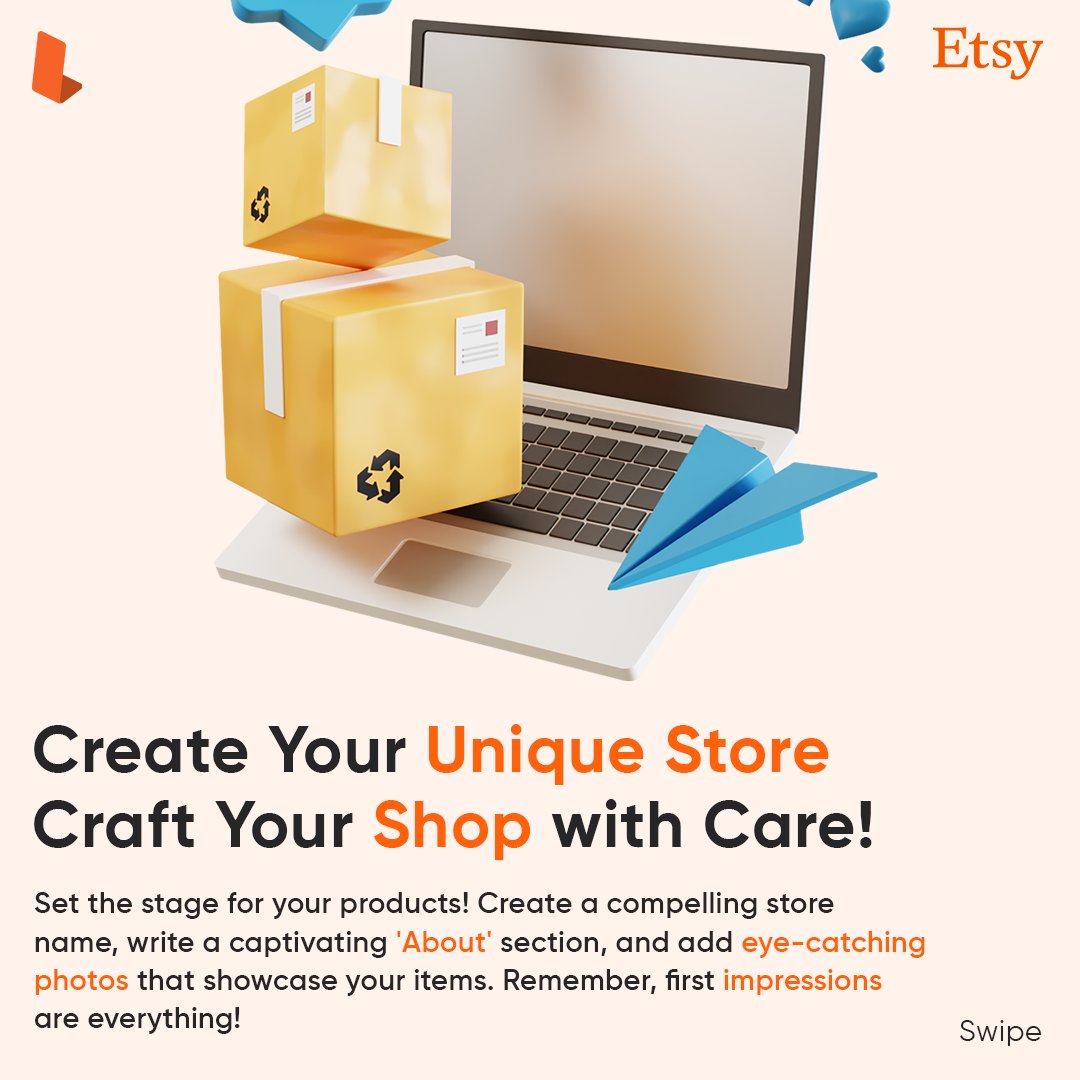 wearelaunchese's tweet photo. Crafters, turn dreams into sales on Etsy! ๐จโจ
Follow Craft Shop, List Smart, and Price Right!
With Launchese, launch your business hassle-free๐๐ณ
#EtsySuccess #CraftToCommerce #launchese #ecommerce #business https://t.co/xeEA80S4Ah