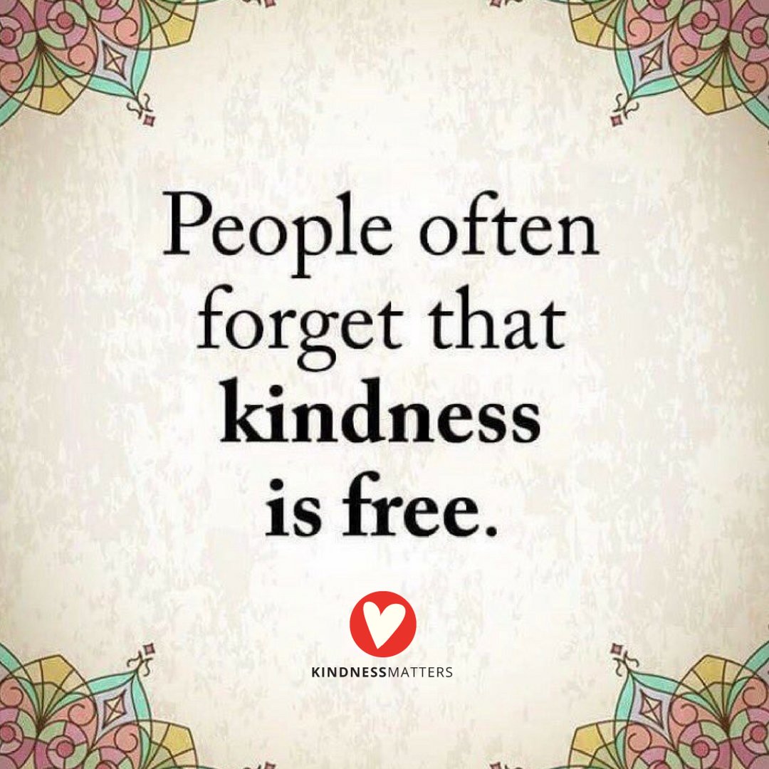 Gentle reminder...

How much does a compliment cost?
How much does it cost to smile at a random stranger?
How much does it cost to give someone a hug?
How much does it cost to cost to offer words of encouragement?

A little kindness always goes a long way.
#edutwitter