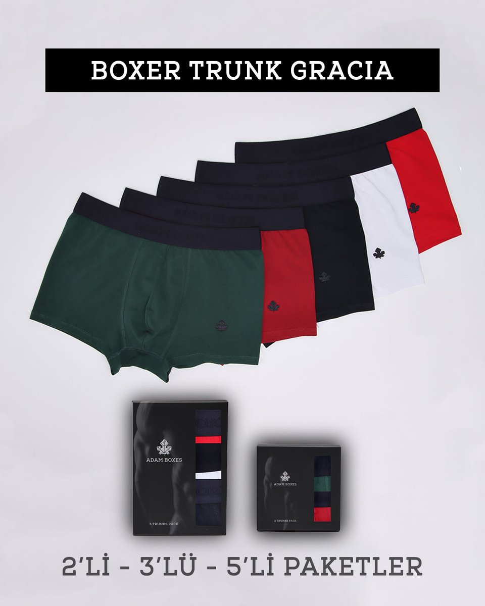 Boxer Trunk Gracia
2'li-3'lü-5'li Paketler
Şimdi adamboxes.com'da. 
#adamboxes #fundamnetalmanlystuffs #menswear #art #fashion #sale #box #erkekgiyim #moda #erkek #erkekmodası #indirim #style #nature #sun #life #colorful #men #look #boxer #trunk #trunkboxer #maritime