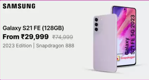 #SamsungGalaxyS21FE 5G 2023 SD888 edition for Rs. 30,000. What you think? Good deal? #BigBillionDays