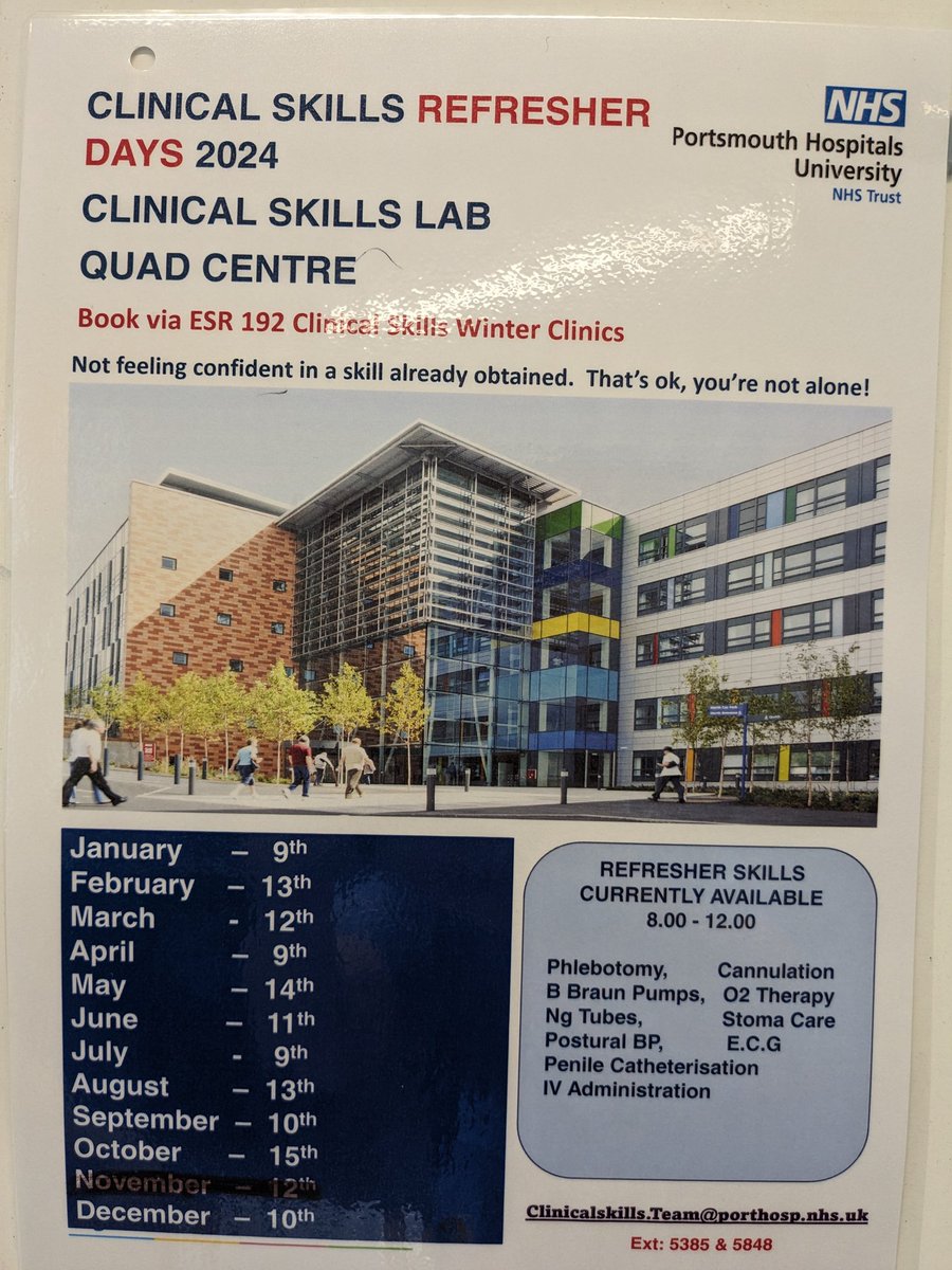 New dates out for 2024, 
Have you obtained skills that you haven't been able to use regularly? You're not alone!
Book via ESR and come along to one of our refresher days.
We'd love to see you x