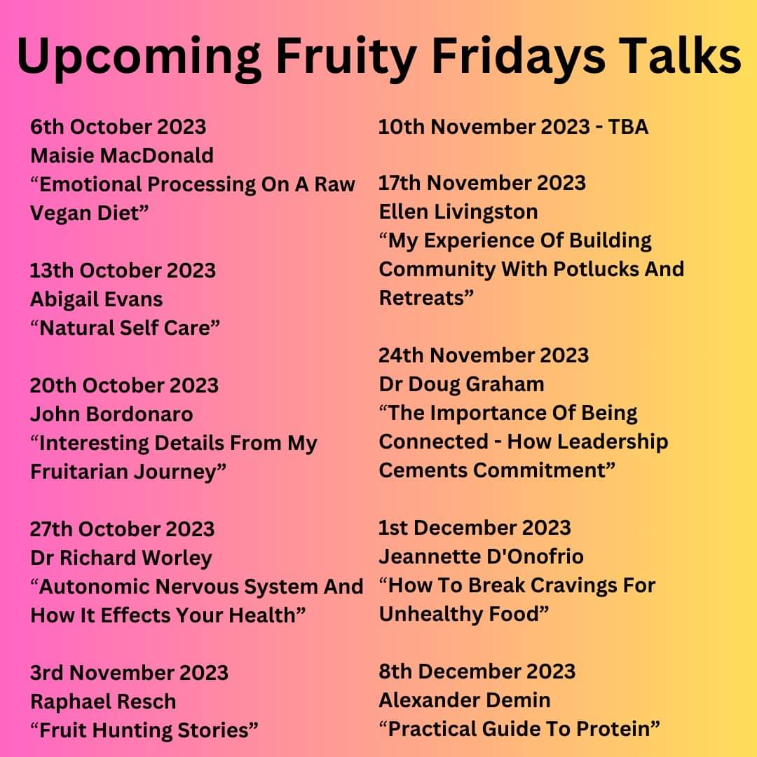 UKFruitfest's tweet photo. If you would like to learn more about a raw vegan diet you can register for our upcoming free presentations online:

https://t.co/8VhoBzTplD

#rawvegan #fruitarian https://t.co/1kpWhbKwRc