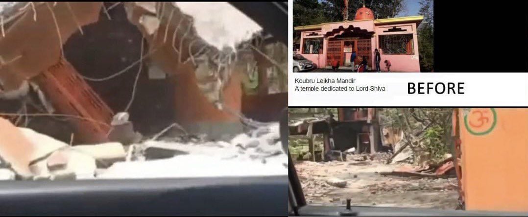 These acts of vandalism in Manipur by Kuki militants are an attack on our shared history. We cannot let our heritage crumble before our eyes. You can't overcome history by destroying it. #ThisIsKuki_ZoStory #Justice4Meitei #ManipurFightsBack