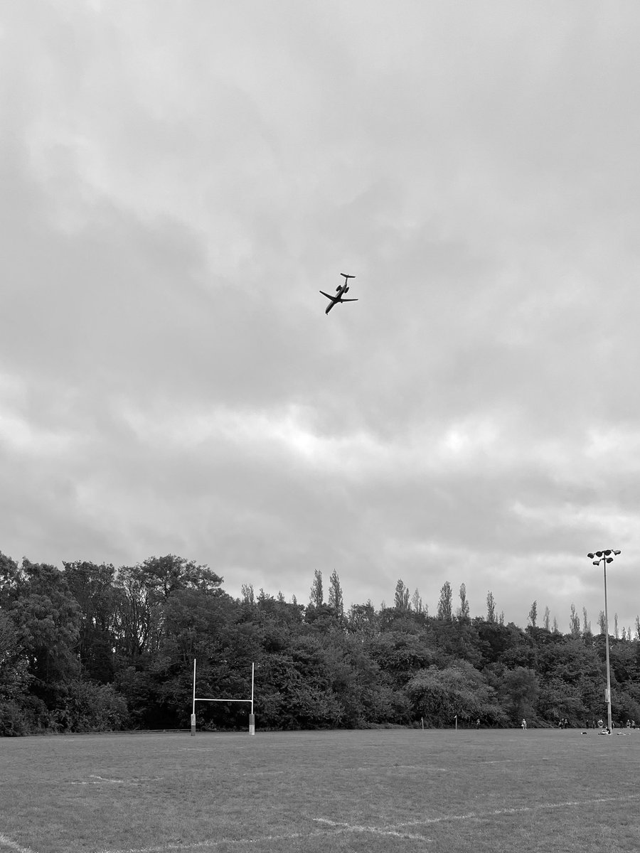 Rugby observations 🏉 sunday morning watching my son play rugby with a plane flying overhead #rugby #plane #grass #SundayMorning #coffee
