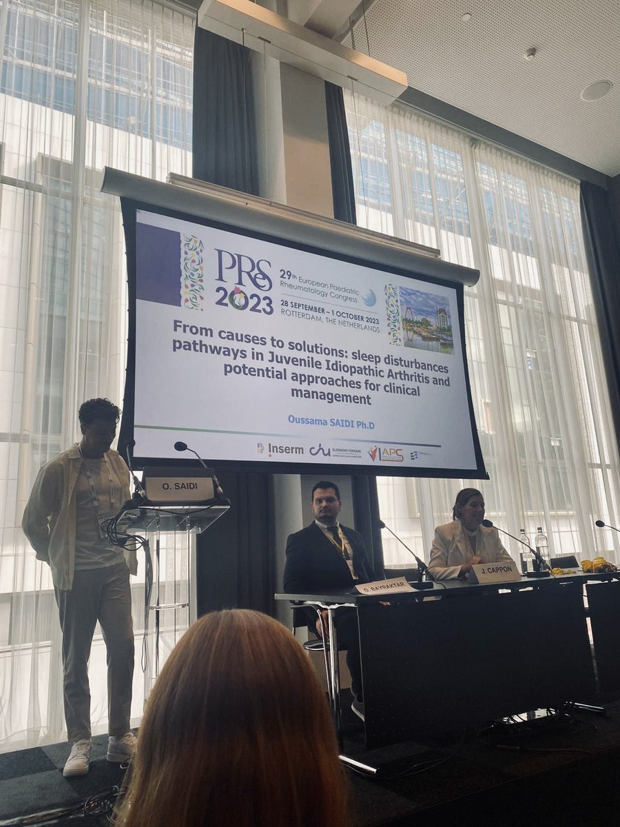 J-AP2S (@jap2s_lab) on Twitter photo Félicitations à <a href="/SAIDIOu94786109/">SAIDI Oussama</a> invité en tant que conférencier à l’European Paediatric Rheumatology Congress 2023 sur le thème « From causes to solutions: sleep disturbances pathways in Juvenile Idiopathic Arthritis and potential approaches for clinical management » 🎉🎉 Félicitations à <a href="/SAIDIOu94786109/">SAIDI Oussama</a> invité en tant que conférencier à l’European Paediatric Rheumatology Congress 2023 sur le thème « From causes to solutions: sleep disturbances pathways in Juvenile Idiopathic Arthritis and potential approaches for clinical management » 🎉🎉