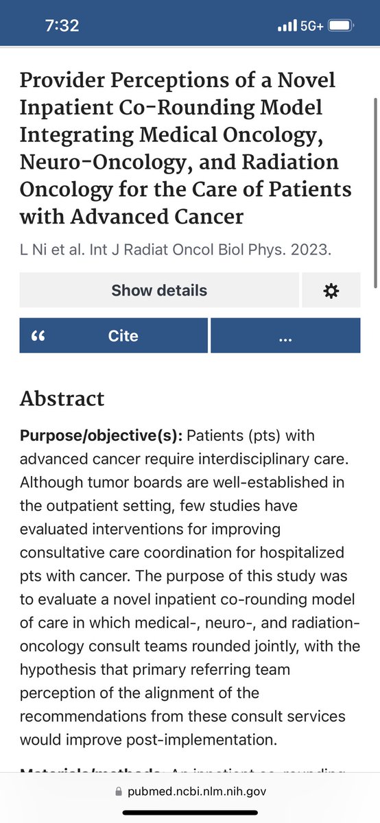 Congrats team on disseminating this novel inpatient co-rounding model for #medonc #radonc #neuroonc! It’s effective and fun too 😃 @ASCO @ASTRO_org @NeuroOnc @UCSFCancer @UCSFHospitals @HemoncUcsf