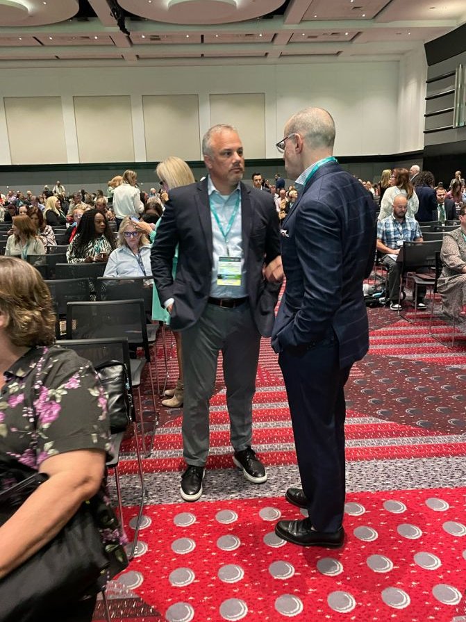 What a fantastic <a href="/ahcancal/">AHCA/NCAL</a> National Conference, “#DeliveringSolutions23.” Here Michael Jacobs is conferring with Bruce J. Lederman. These two gentlemen are respected national leaders and proud Health Facilities Association of Maryland board members. #leaderhip